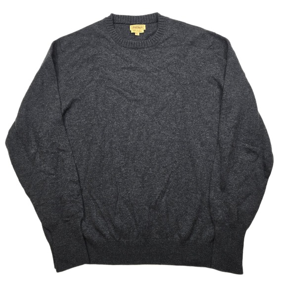 Paul Stuart 100% Cashmere Sweater Mens Large Gray Crew Neck Made Scotland